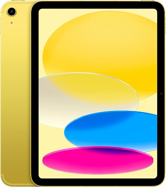 جهاز ابل آيباد موديل 2022 مقاس 10.9 انش (واي فاي + شريحة اتصال، سعه تخزين 64 GB) - أصفر (الجيل العاشر)